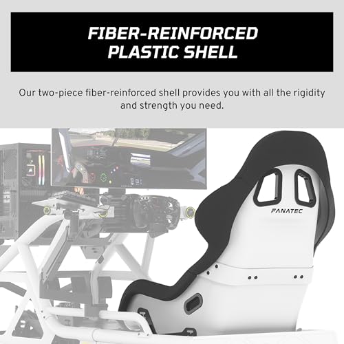 Image of FANATEC ClubSport GT Sim Racing Cockpit Seat - Strength and Stiffness, Fibre Reinforced Shell, Shell Fibre Reinforced, Breathable Fabric, Lumbar Support - Black