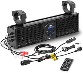 BOSS Audio Systems BRT18A ATV UTV Sound Bar System - 18 Inches Wide, IPX5 Rated Weatherproof, Bluetooth, USB, Amplified, 4-inch Speakers, 1 Inch Tweeters, Easy Installation for 12 Volt Vehicles
