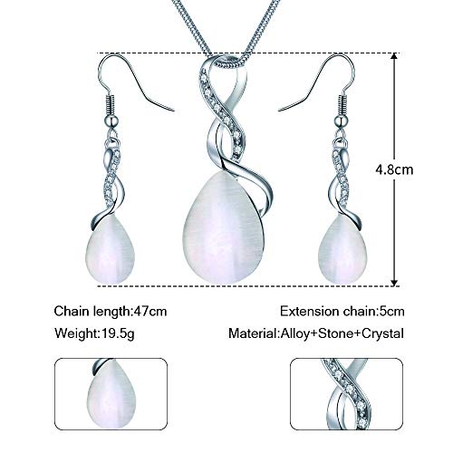 Ranikeer Bijoux Parure Femme Collier et Boucles d’Oreilles, Ensemble de Bijoux Fantaisie, Coffret Cadeau pour Femme Fille pour Noël Anniversaire la Saint-Valentin et Fêtes – Image 6