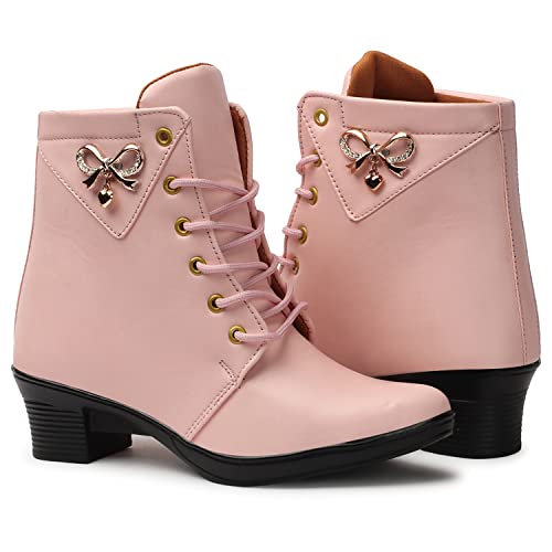 Image of KRAFTER Women's And Girls Classic Winter Suede velvet High heel Boots Casual, Outdoor and Holiday Outings