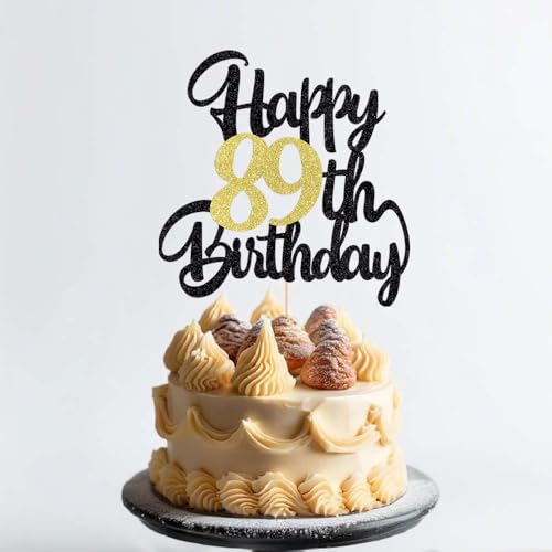 Image of 89th Happy birthday cake topper happy birthday cake decoration 89th party decoration gift plugin (89)
