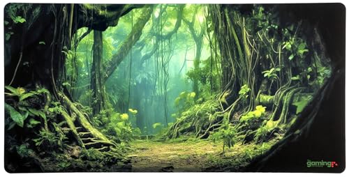 Tapis de Souris MTG Forest Anti-Glisse Grand Format 28" x 14" pour Cartes TCG