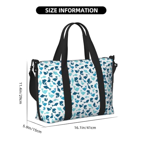 Carry On Duffle Bags Overnight Weekender Bags for Women, Minimalist Cartoon Cute Dolphin Personal Item Travel Bag, Travel Essentials Sport Gym Bag for Men Women2
