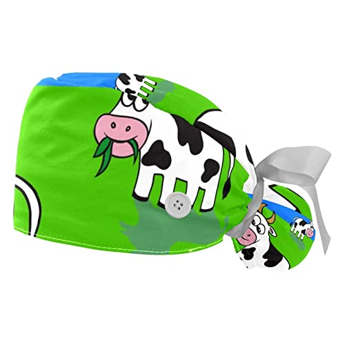 Lot de 2 chapeaux de travail vaches et animaux de la ferme bouffants et respirants