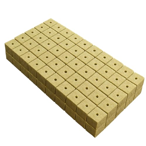 100 pièces Laine de Roche, Cubes en Laine de Roche, Cubes de Culture Hydroponique pour Germination et Bouturage - Propagation, semis, repiquage