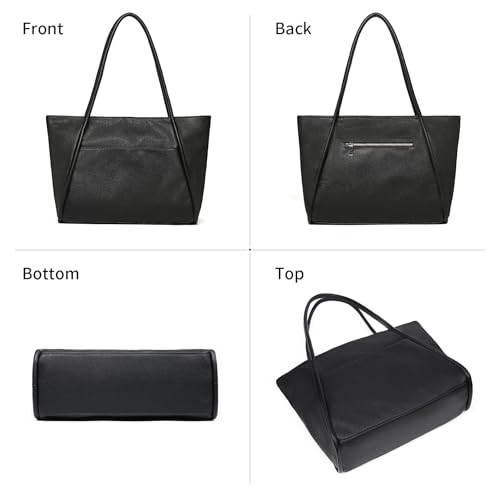 Image of Large Tote Bag for Women Work with Zipper 16L Vegan Leather Ladies Travel Purses and Handbags