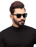 Fastrack UV Protected Square Men's Sunglasses - (P425GR4|56|Green Color Lens)