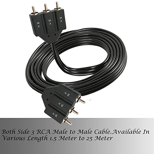 Image of MX RCA Cable 2RCA Male to 2RCA Stereo Audio Cable Gold Plated Adapter Dual Shielded for Home Theater Amplifier Hi-Fi System Car Sound Speaker PARENT (3 rca male / 3 rca male (RWY), 15 METER)