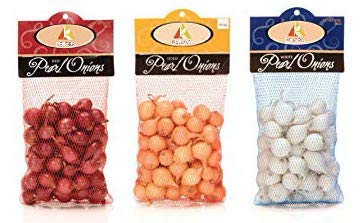 Kejora Fresh Pearl Onions Combination (Yellow, White And Red) 3 X 10 Oz (1 Pack Per Color) #TOP1