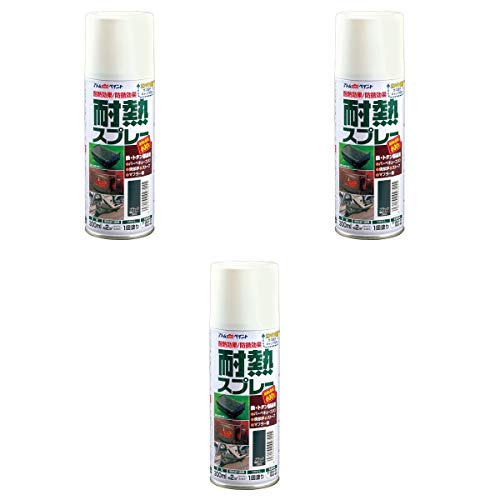 アトムハウスペイント 耐熱スプレー 300ML ブラック 3本セット