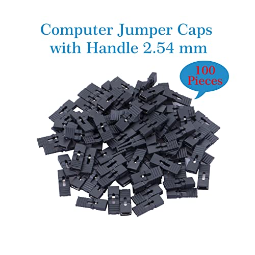 CQRobot 100 Pieces Black Standard Computer Jumper Caps with Handle Pin Shunt Short Circuit 2P Connector 2.54mm. for Arduino Raspberry Pi PCB PC DVD HDD Motherboard Shorting and Other Project - Image 3