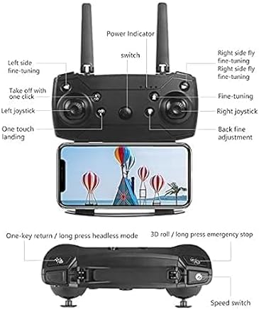 MEGAWISE Foldable Remote Control Drone with Camera HD Wide Angle Lens Optical Flow Positioning with 1800Mah Battery WiFi FPV 4-Axis Camera with Dual Flash Lights (MultiColor)