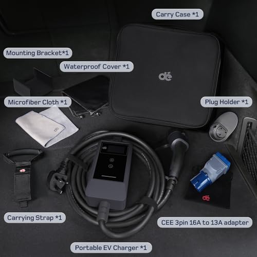 EV Charger Cable Type 2 to 3 Pin Plug, dé 3kW App [7m, 6-13A] Electric Car Charger, Type 2 Charging Cable Compatible with Model Y/3, Q4, Enyaq, Spring, Kuga, 5 E-Tech and Other Type 2 EVs/PHEVs - Image 6