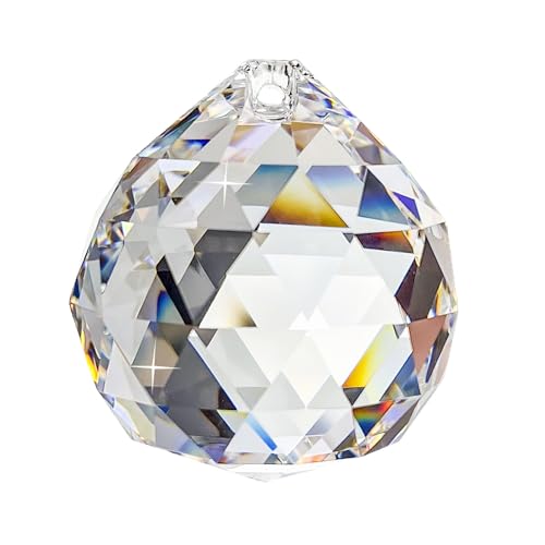 Exquisite Hochblei-Kristallkugel 40mm im weihnachtlichen Geschenkbeutel - Bringen Sie strahlenden Glanz und Eleganz in Ihr Zuhause! Sonnenfänger Regenbogenkristall Lüsterbehang Kristallanhänger