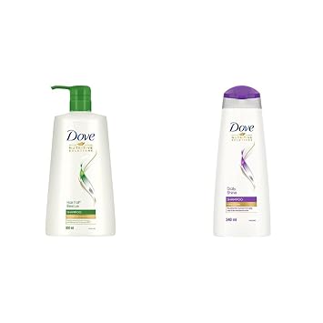 Dove Hair Fall Rescue Shampoo, 650ml And Dove Daily Shine Shampoo, 340ml