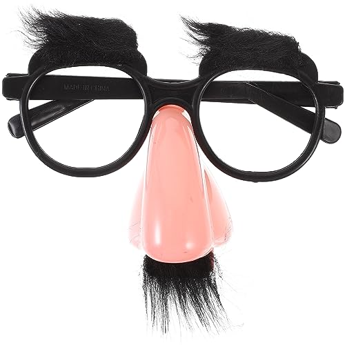 Toyvian 1PC Disguise Glasses with Funny Nose Halloween Costume Party Eye Glasses with Eyebrows and Mustache, Party Prop for Costume Halloween and Birthday Parties