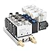 Baomain 4V210-08 DC 12V Single Head 2 Position 5 Way 4 Pneumatic Solenoid Valve w Base