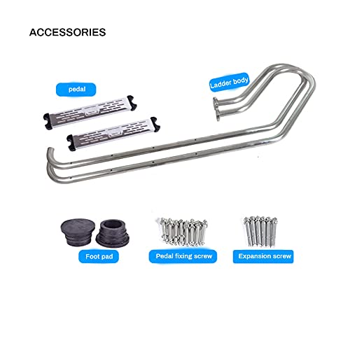 Escalera para piscina acero inoxidable 2 peldaños antideslizante miniatura 7