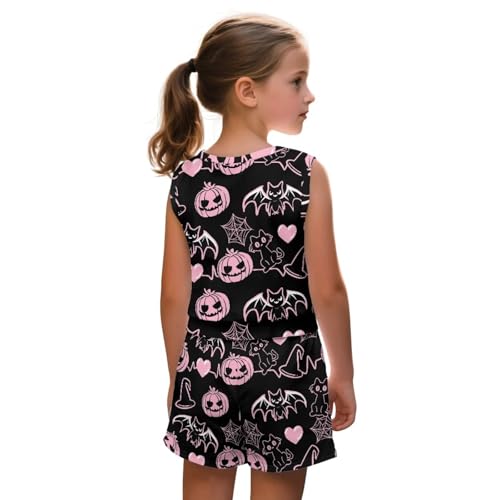 ZFRXIGN Halloween Costumes for Girls 5-14 Years Halloween Outfit Sleeveless Tank Top Workout Shorts for Daily Wear2