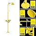 TemkIN Emergency Eye Wash Shower Station, Combination Eye Washer with Hand-Pushing Board, Eyewash & Shower Kit for Laboratory Factory School, Yellow