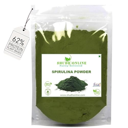 Shudh Online Spirulina Powder Organic 200 g | Certified Organic Dried Spirulina Powder for face, Dried Protein Green Algae Powder, Plant based Superfood for Smoothie