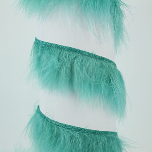 FLECO DE PLUMAS DE MARABÚ, ANCHO 6cm (VERDE AGUA, 1)