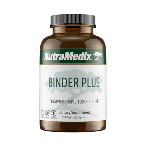 NutraMedix Binder Plus - Comprehensive Toxin Binder & Body Detoxifier - Prebiotic Antioxidant Support + Inulin Bentonite Aloe Vera Activated Charcoal Fulvic Minerals & Chitosan (120 Capsules)