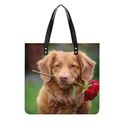 Sac à bandoulière chien et rose : le tote bag poétique qui sublime le quotidien des femmes