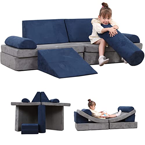 Annualring Kids Couch, 10Pcs Play Couch Sofa For Kids Imaginative Furniture Play Set For Creative Kids,Toddler To Teen Bedroom Furniture, Couch Sofa Foam Play Couch Indoor Outdoor #TOP19