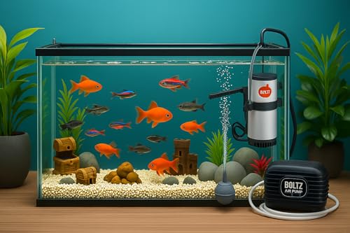 Boltz Submersible Aquarium Filter Pump 8 Watt,500 L/H for Aquarium/Fish Tank 1 to 2 feet size aquarium, 6 Months Warranty (Fish Aquarium Filter)- White color