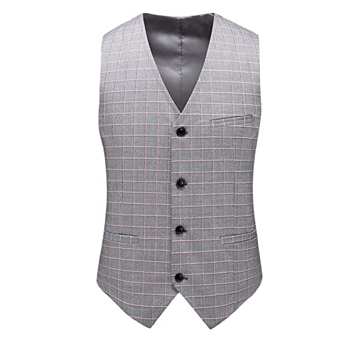Youllyuu Steampunk Waist Coat Men Plaid Gillet Slim Social Party Sleeveless Jacket Dress Suit Vest 716 3XL
