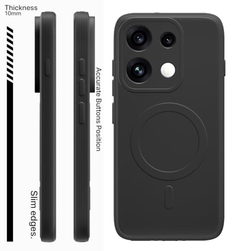 Image of Pikkme Back Cover for Oppo Reno16 Pro 5G Soft Matte Silicone Mag-Safe Design (Mag-Safe Not Support) Camera Protection | Slim Fit Bumper Cover (Black)
