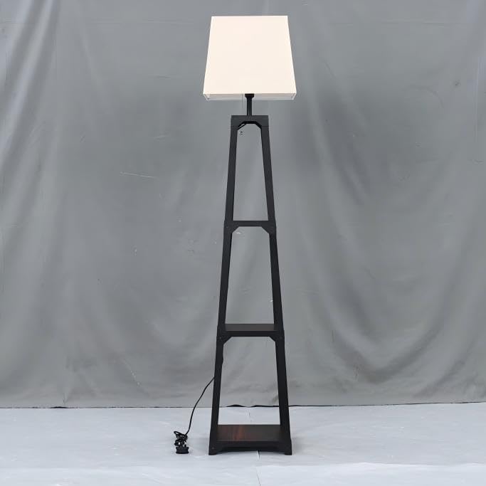 Lampada da terra con mensola, moderna illuminazione domestica, design decorativo elegante per soggiorno, camera da letto, luminosità regolabile, mobile multifunzionale salvaspazio