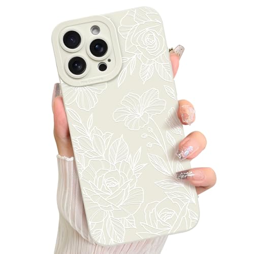 Coque fleurie iPhone 15 Pro Max motif blanc pour un style élégant au quotidien