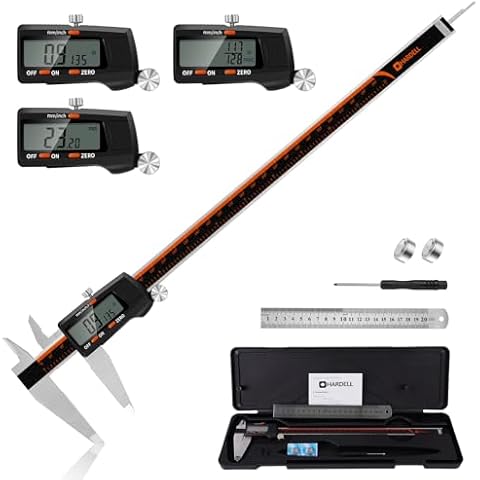 HARDELL Digital Caliper 0-12 Inch/300mm with Large LCD Screen, Electronic Digital Vernier Caliper Auto-Off Feature, Inch/MM/Fraction, Digital Ruler for 3D Printing/Jewelers/Woodworkers Cover