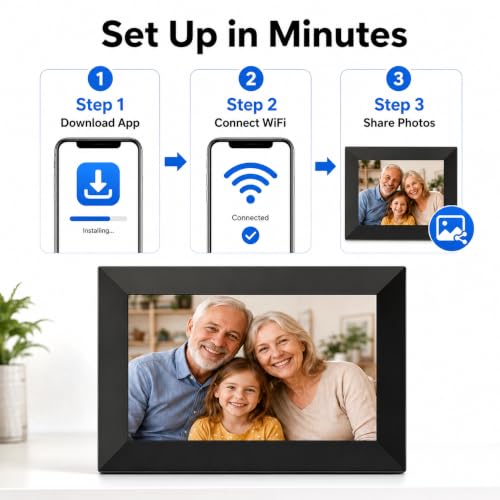 Digital Picture Frame, 10.1" WiFi IPS Touch Screen, Digital Photo Frame Gift,32GB Memory,Instant App Sharing,HD Touchscreen, for Parents&Grandparents - image 2