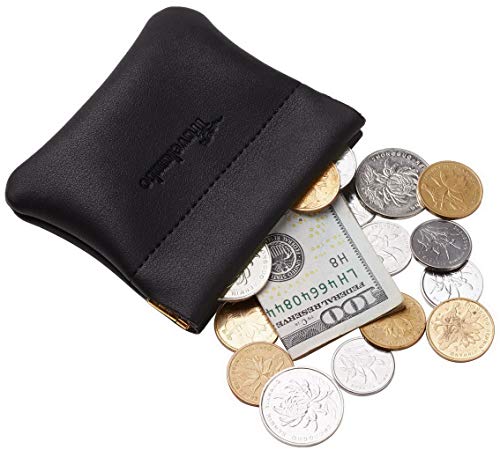Travelambo Leather Squeeze Coin Purse Pouch Change Holder For Men & Women 2 pcs set