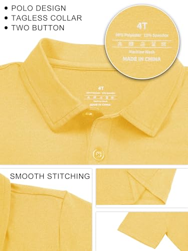 QBK Boys' Active Performance Golf Polo Shirts Kids Dry Fit School Uniform for Toddler to Youth3