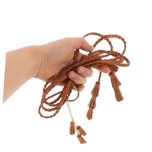 Boho Tassel Braided Rope Belt for Women Vintage Woven Waistband Classic Versatile Fashion Accessory for Dresses and Pants Ethnic Inspired Design for Any3
