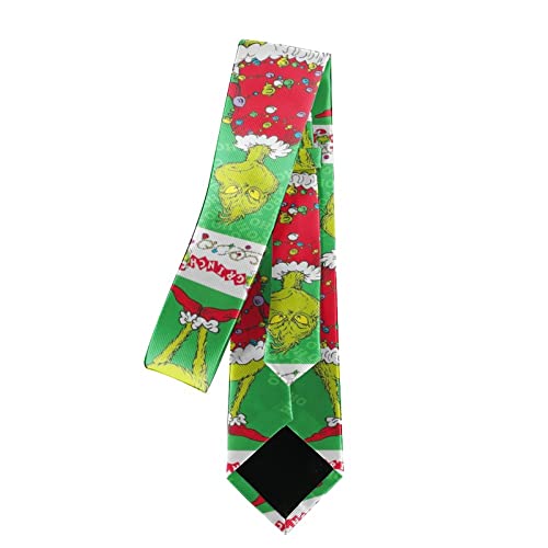 Mikors Cach Christmas Green Monster Grinches Men's Ties Necktie Retro Fashion Neck Tie For Men Slim Skinny Tie Business Formal Necktie Tie For Wedding Party Work #TOP3