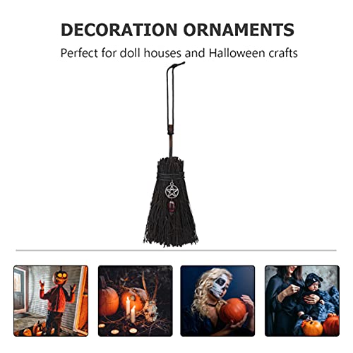 STOBOK 1Pc Halloween Decoração Pendurado Bruxa Vassoura Vassoura Vassoura de Bruxa Ornamento Do Pend