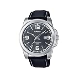 Casio MTP-1314PL-8AVEF Reloj Analógico de Cuarzo con Correa en Cuero para Hombre, Negro/Negro