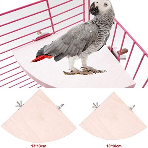 Image of 3 Pcs Birdcage Perches Parrot Cage Perch Wooden Platform Stand Bird Perch Stand Toy Hamster Springboard Chinchilla Cage Corner Shelf Laddered Natural Wood Branches Exercise Toy for Parakeets Hedgehog