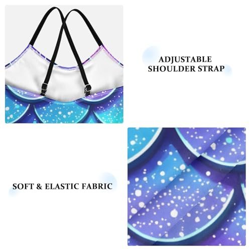 Bolaz Girls Swimsuits One-Piece Bathing Suits Multicolor Kids Sport Summer Beach Swimwear for 3-10 Years Old-Blue-Purple Dragon Scales Pattern3