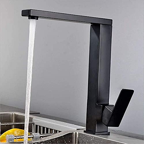 Robinet de cuisine noir en acier inoxydable 304 au design carré architectural - 5