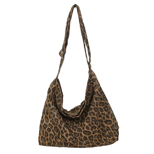 Image of Cotton Tote Handbag Women Canvas Crossbody Beach Bag Hobo Shoulder Tote Bag with 3 External Pocket,Zipper Closure