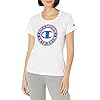 Champion-Womens-Classic-Tee-1919-Logo Champion Women's T-Shirt, Classic Cotton-Blend T-Shirt, Crewneck Tee, Jersey T-Shirt