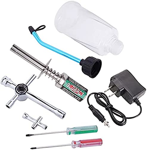 Globact RC Nitro Starter Glow Plug Igniter Charger Tools Fuel Bottle Combo for Redcat HSP Nitro...