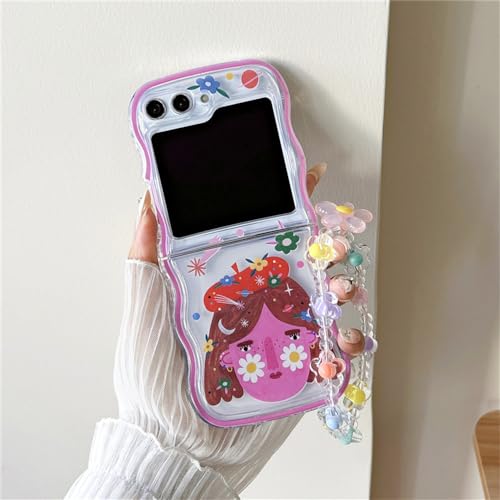 Étui pour Samsung Z Flip 5 cadeau idéal avec sa lanière florale chic