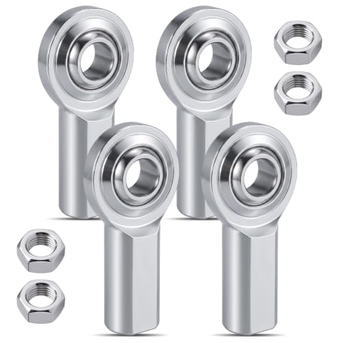 Tudomro 4 Pack 1/4" Phsb4 Rod End Bearings, Cf4 Heim Joint with Jam Nuts